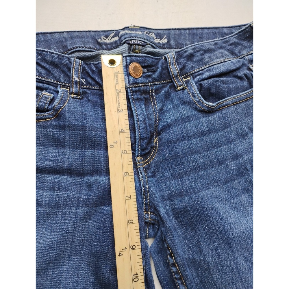 American Eagle AE Hipster Low Rise Boot Vintage Y2K Blue Pants Wide Leg Size 10 - Picture 14 of 16